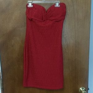 Strapless Bright Red dress
